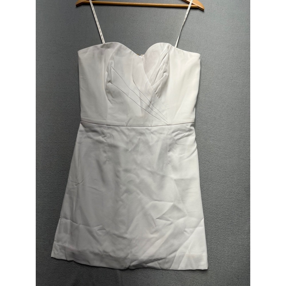 Lilly Pulitzer White Strapless Sweetheart Pleated Cocktail‎ Dress 012393 Size 6 - Picture 4 of 15